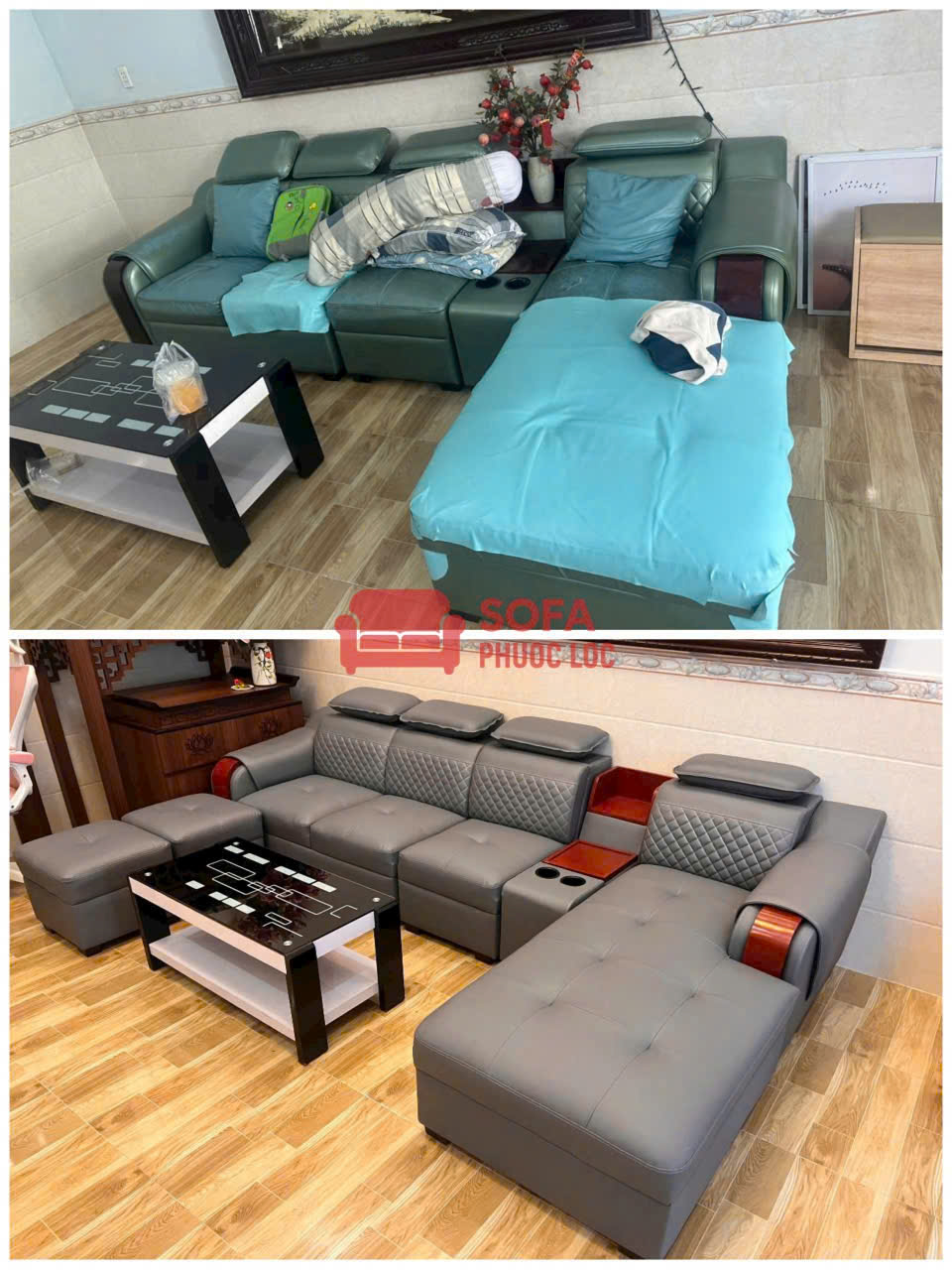 Bọc Ghế Sofa Thực Tế Trước Và Sau Khi làm Công Trình Đã Thi Công